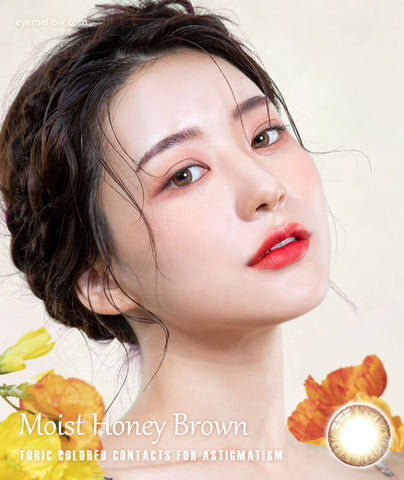 [Yearly] Moist Honey Brown (Toric) Colored Contact Lenses - Silicone Hydrogel