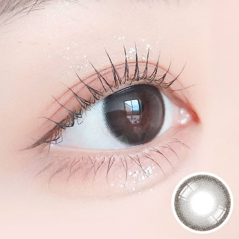 [Monthly] Sugar Cream Ash Black Colored Contact Lenses