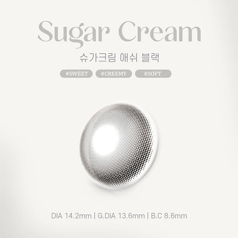 [Monthly] Sugar Cream Ash Black Colored Contact Lenses